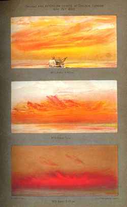 Images of sunsets following Krakatoa eruption, 1883